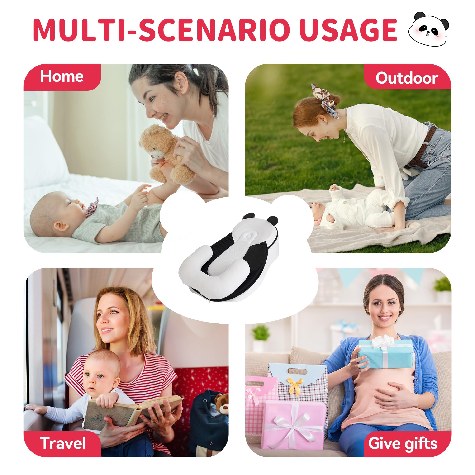 Rootling travel-friendly feeding pillow is ideal for on-the-go feeding.