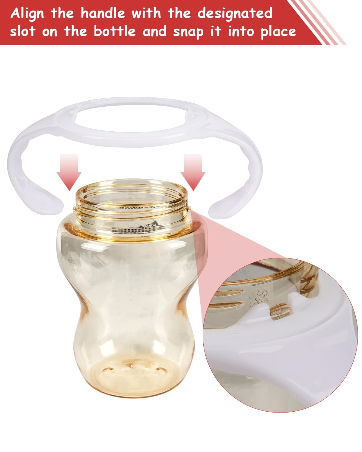 ROPOSY leak-proof bottle handles reduce spills during feeding.