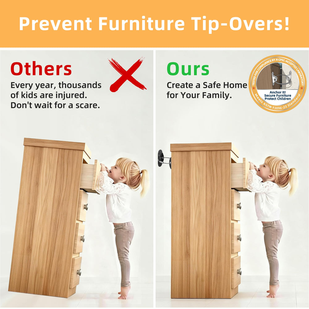 RORMGO anti-tip straps for dressers secure tall furniture against tipping