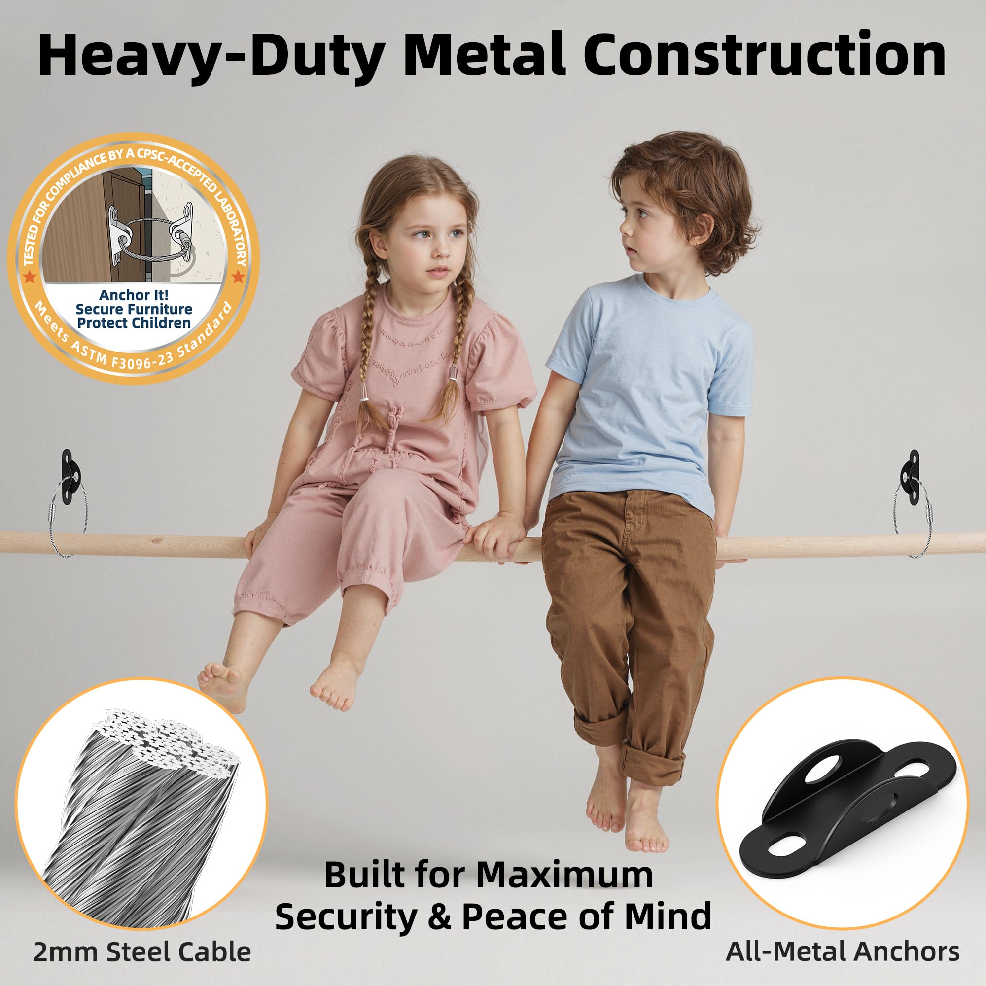 RORMGO metal anchors with reinforced cable for durable security