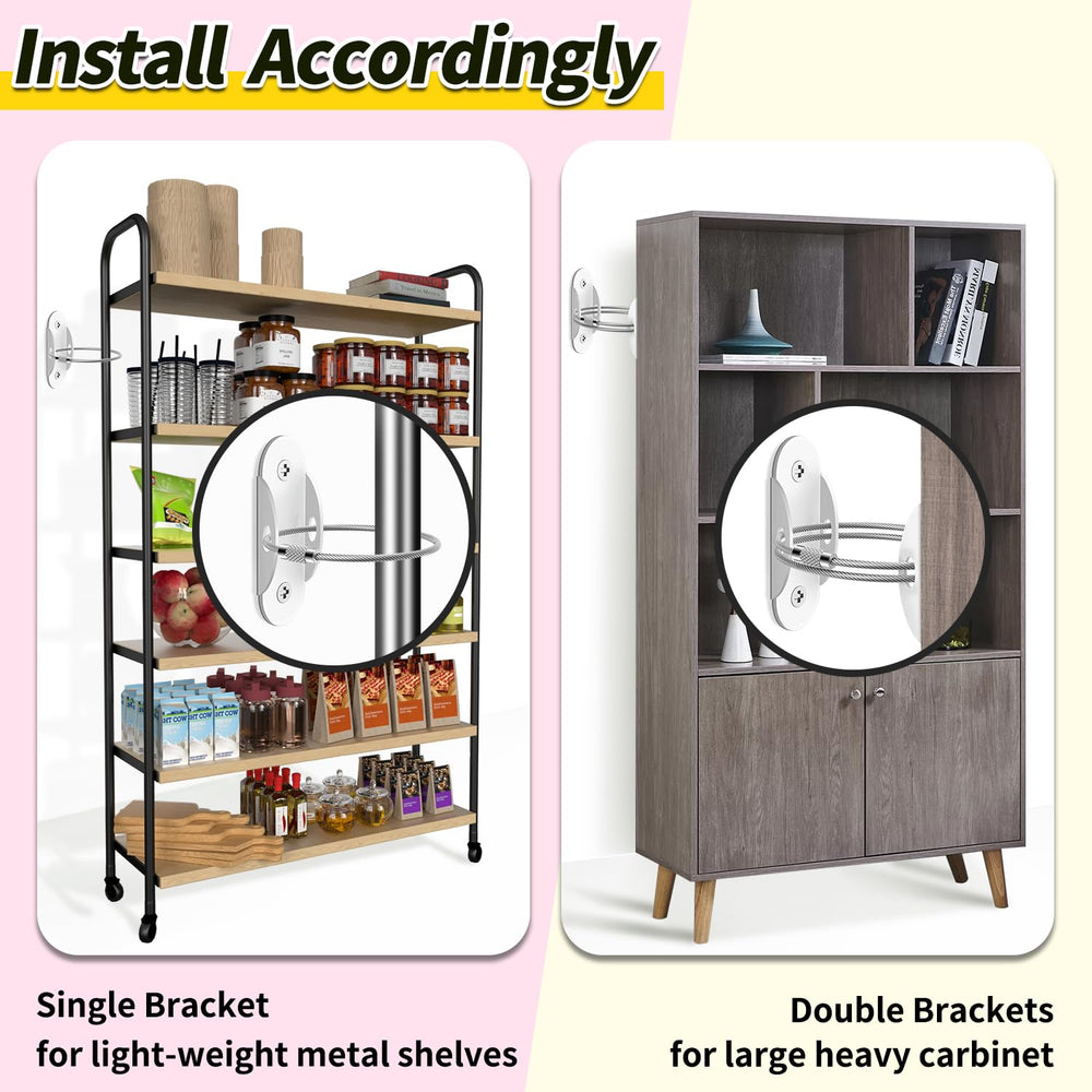 RORMGO wall straps installation shows easy, quick dresser stabilization.