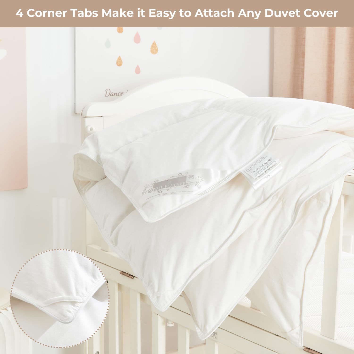 ROSE FEATHER all-season usage for crib, travel, and home