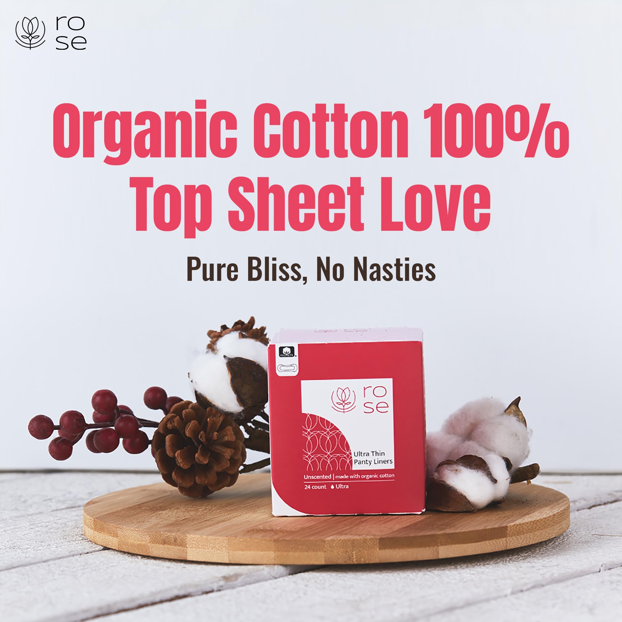 ROSE panty liner ultra-thin design for comfortable all-day wear