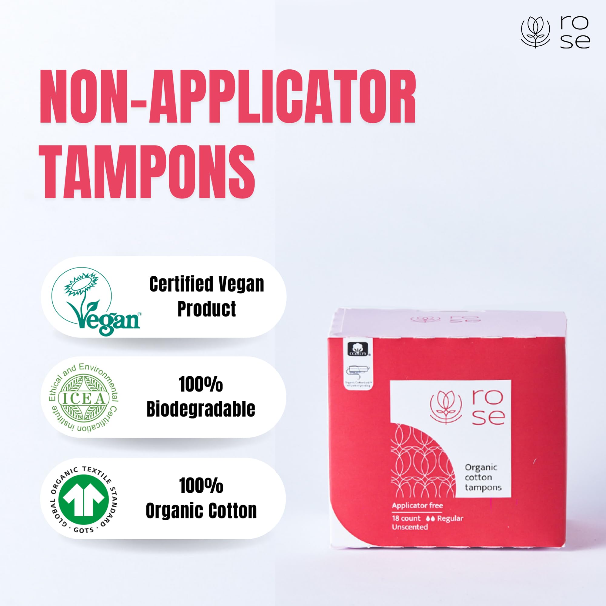 ROSE eco-friendly biodegradable packaging supports sustainable hygiene.