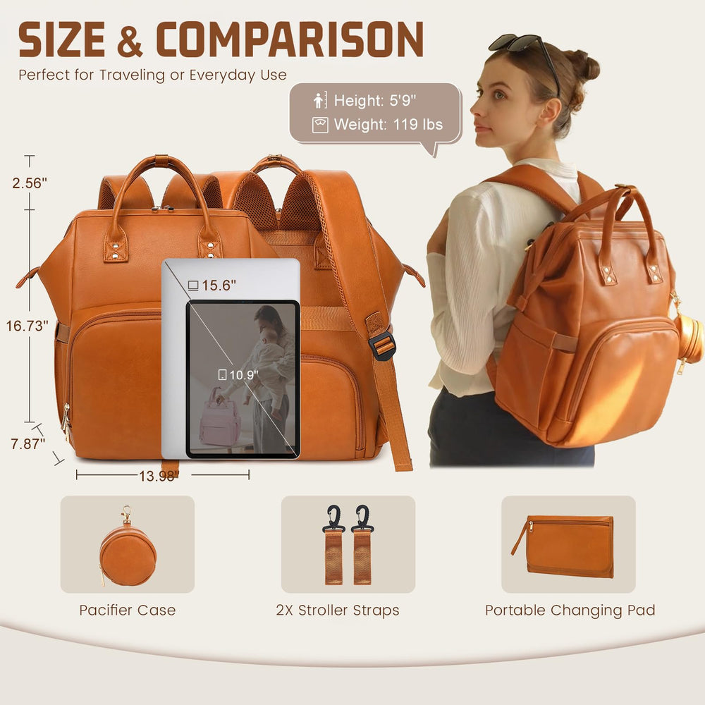ROSEGIN airline-carry-on-friendly design in brown for travel-ready use.