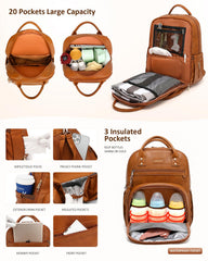 Insulated bottle pockets on the ROSEGIN bag keep feeds ready