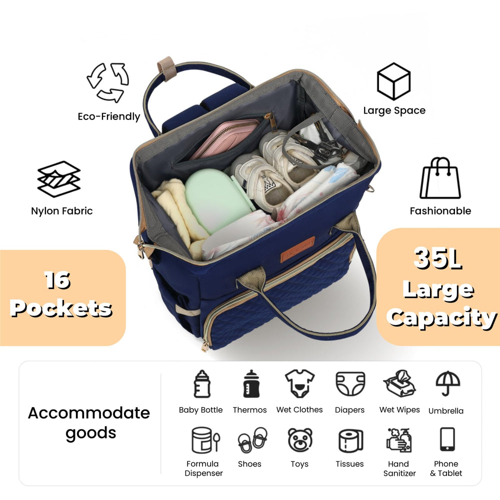 ROSEGIN Diaper Bag Backpack back-opening design for fast essentials access