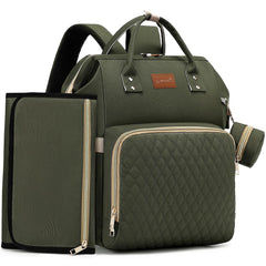 ROSEGIN diaper bag backpack front view shows organized pockets for on-the-go essentials.
