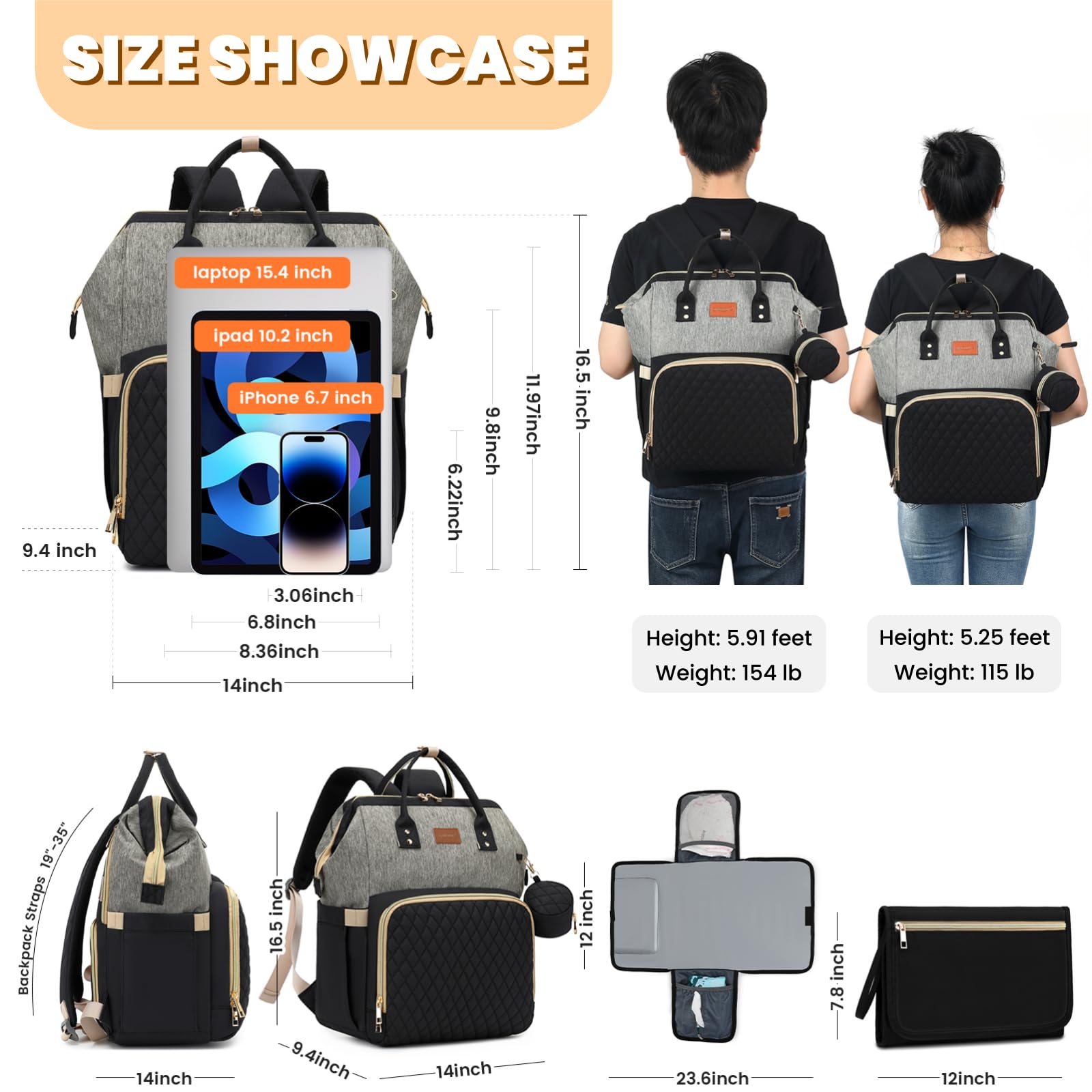 ROSEGIN diaper bag-foldable-changing-pad provides quick diaper changes on the move.