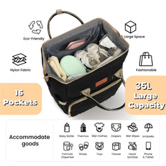 ROSEGIN diaper bag back-opening access for quick essentials without unpacking.