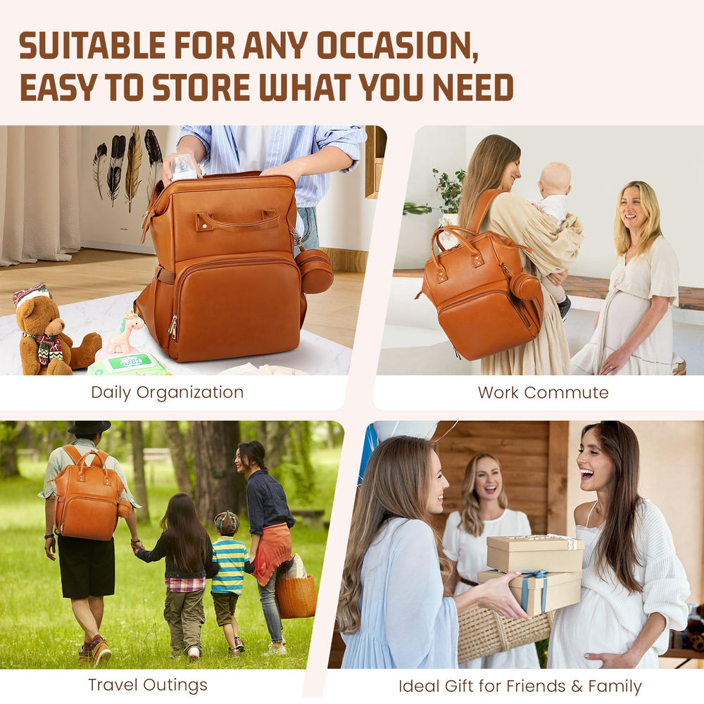 ROSEGIN gift-ready diaper bag in brown ideal for baby showers.