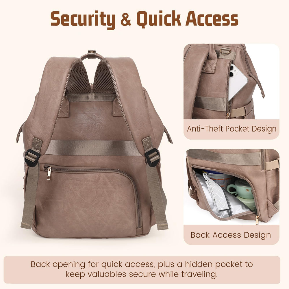 ROSEGIN dry/wet pocket keeps messes separate for mess-free outings.