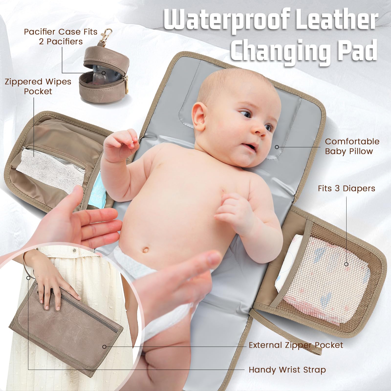 ROSEGIN stroller straps provide hands-free strolling.