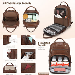 ROSEGIN diaper bag backpack with waterproof exterior for everyday use.