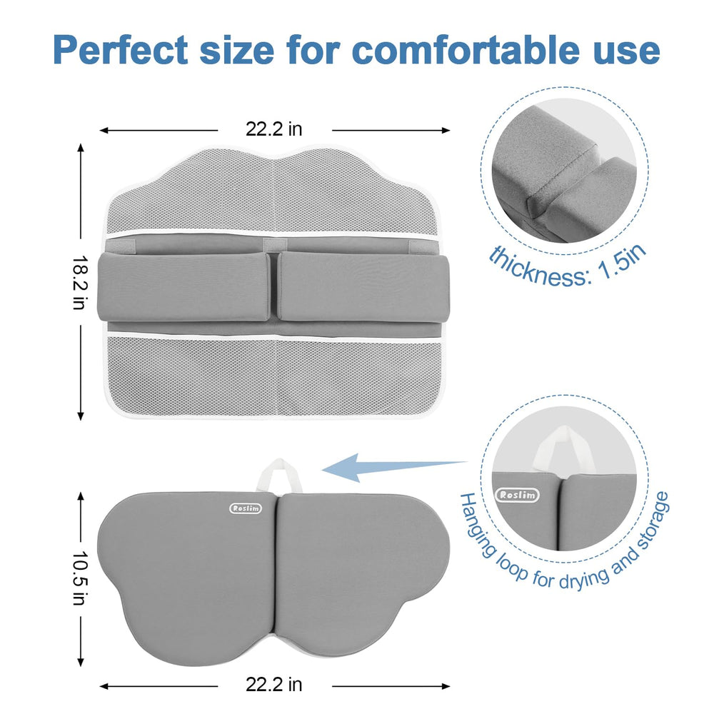 Roslim memory foam close-up demonstrates dense padding for knee and elbow support.