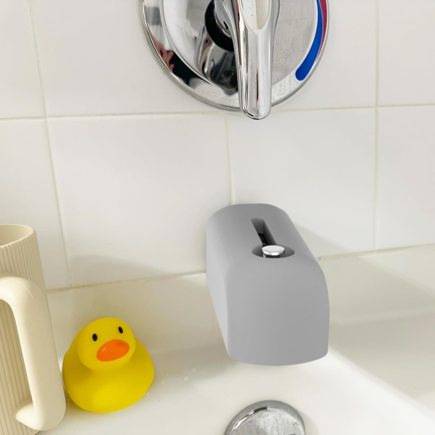 Roslim durable silicone faucet cover is easy to clean after bath time.