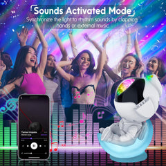 Rossetta color-changing LED lights creating dynamic room visuals.