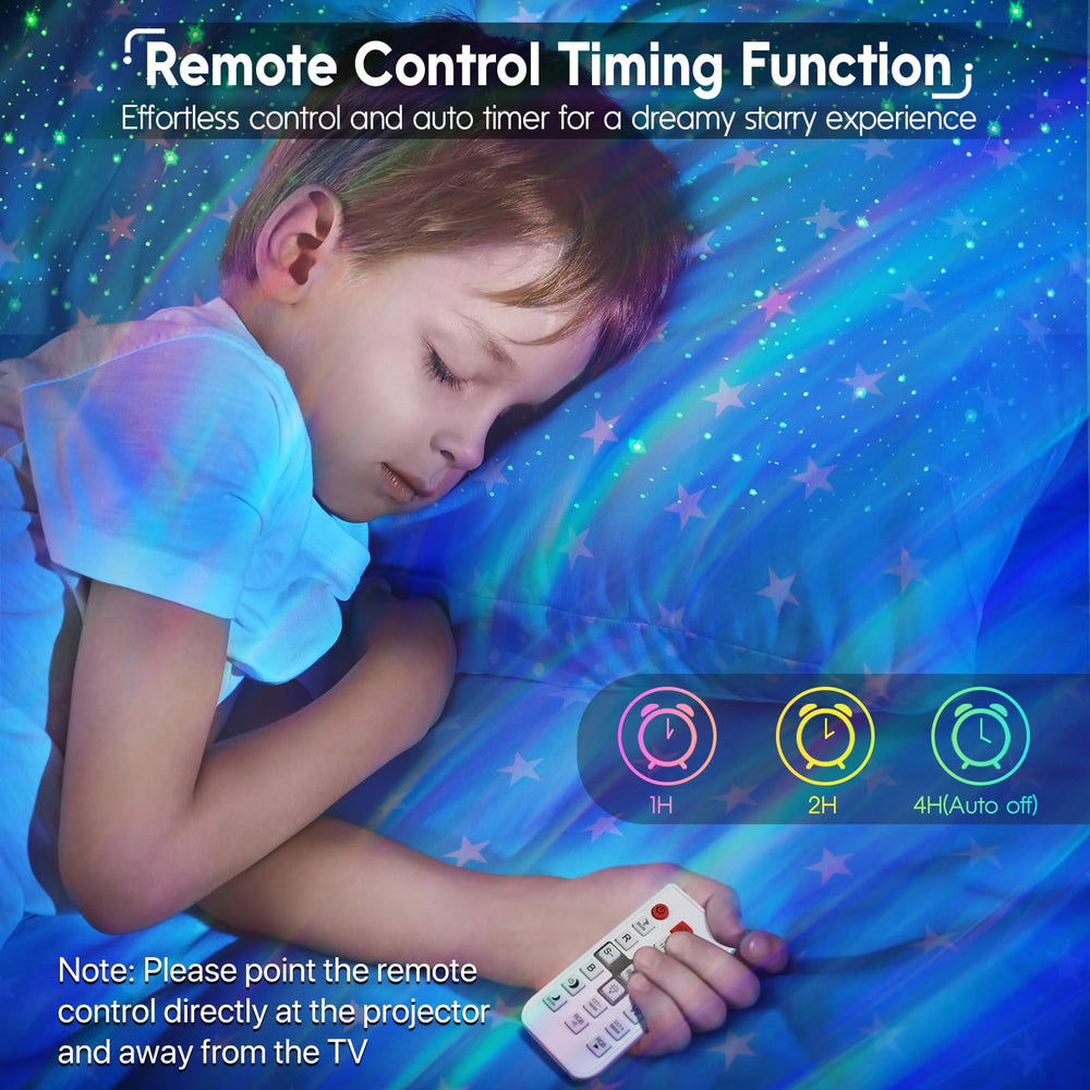 Rossetta remote control and timer enabling easy customization and auto-off.