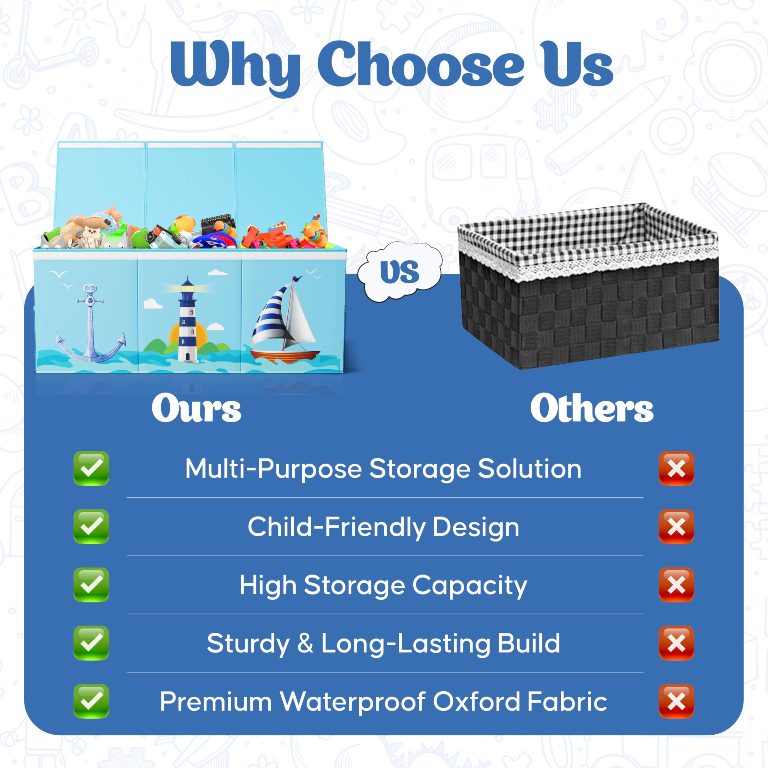 Rossoff lids protect contents from dust while concealing clutter