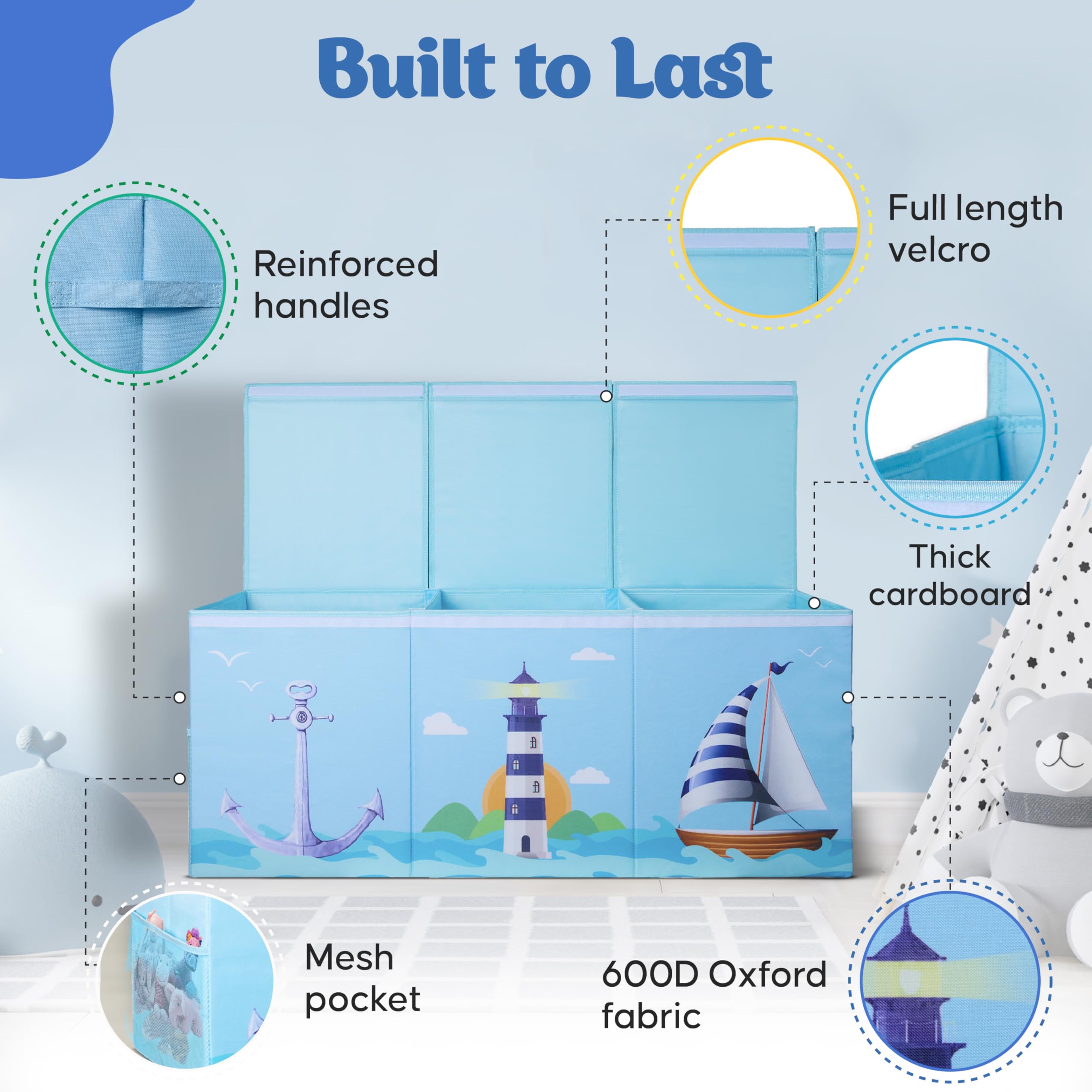 Rossoff large storage solution fits toys, books, and clothes