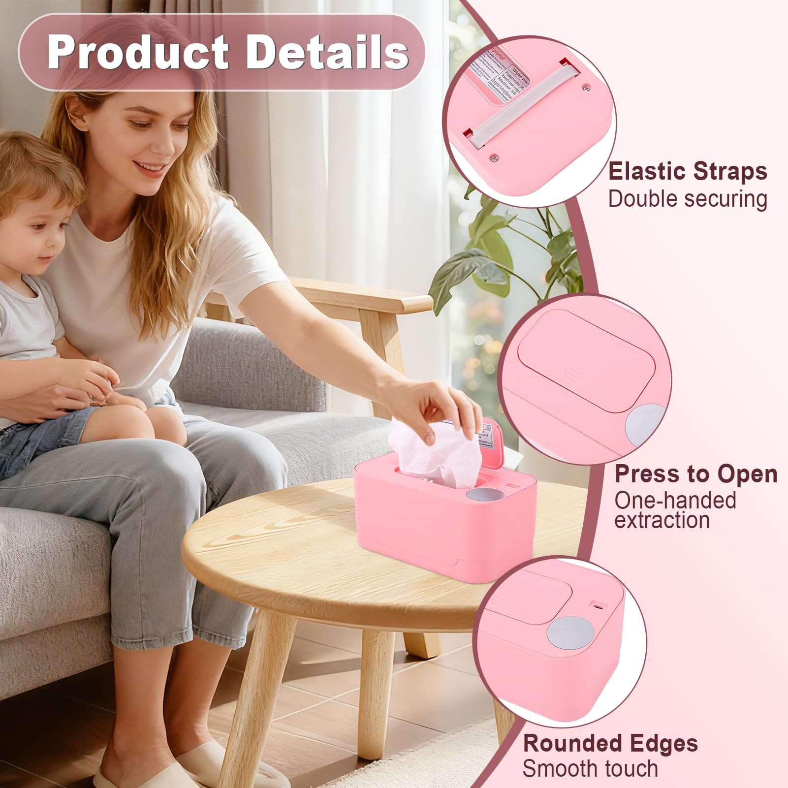 Rosvola wipe warmer compact design fits on dresser for small spaces