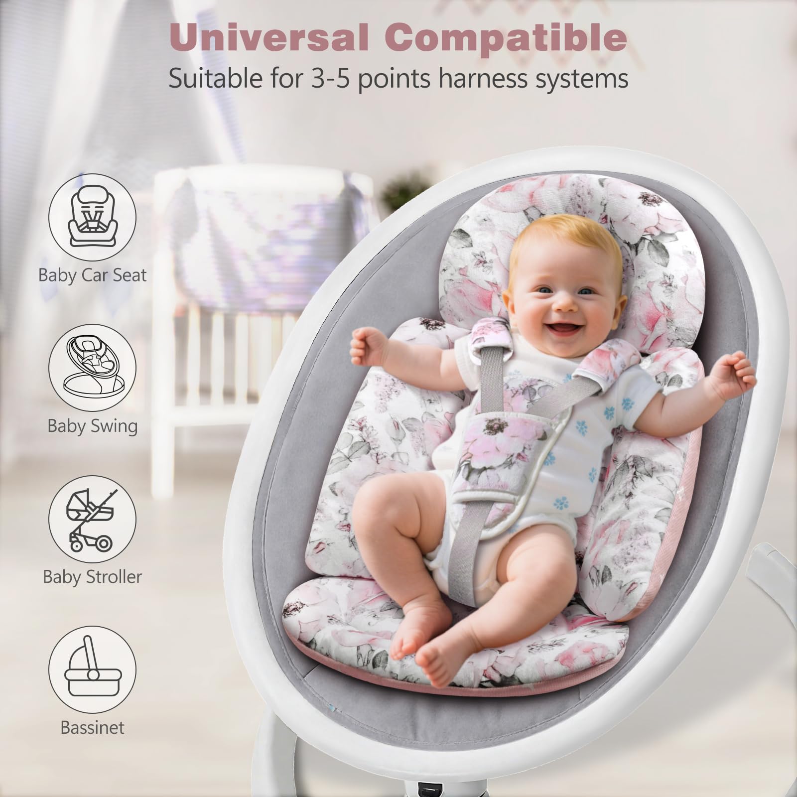 RosyLCG dimensions 23.6 by 15.5 inches fit most seats