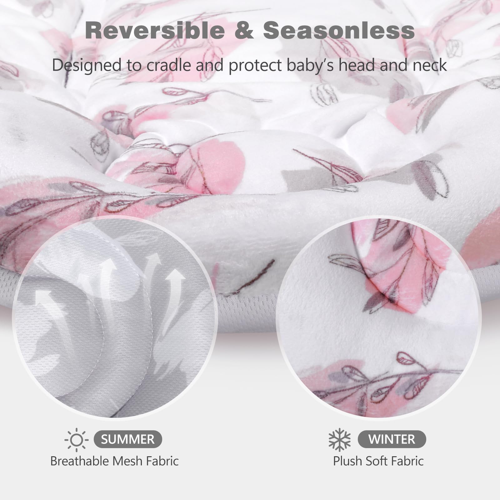 RosyLCG all-season head and body support fits most carriers securely.