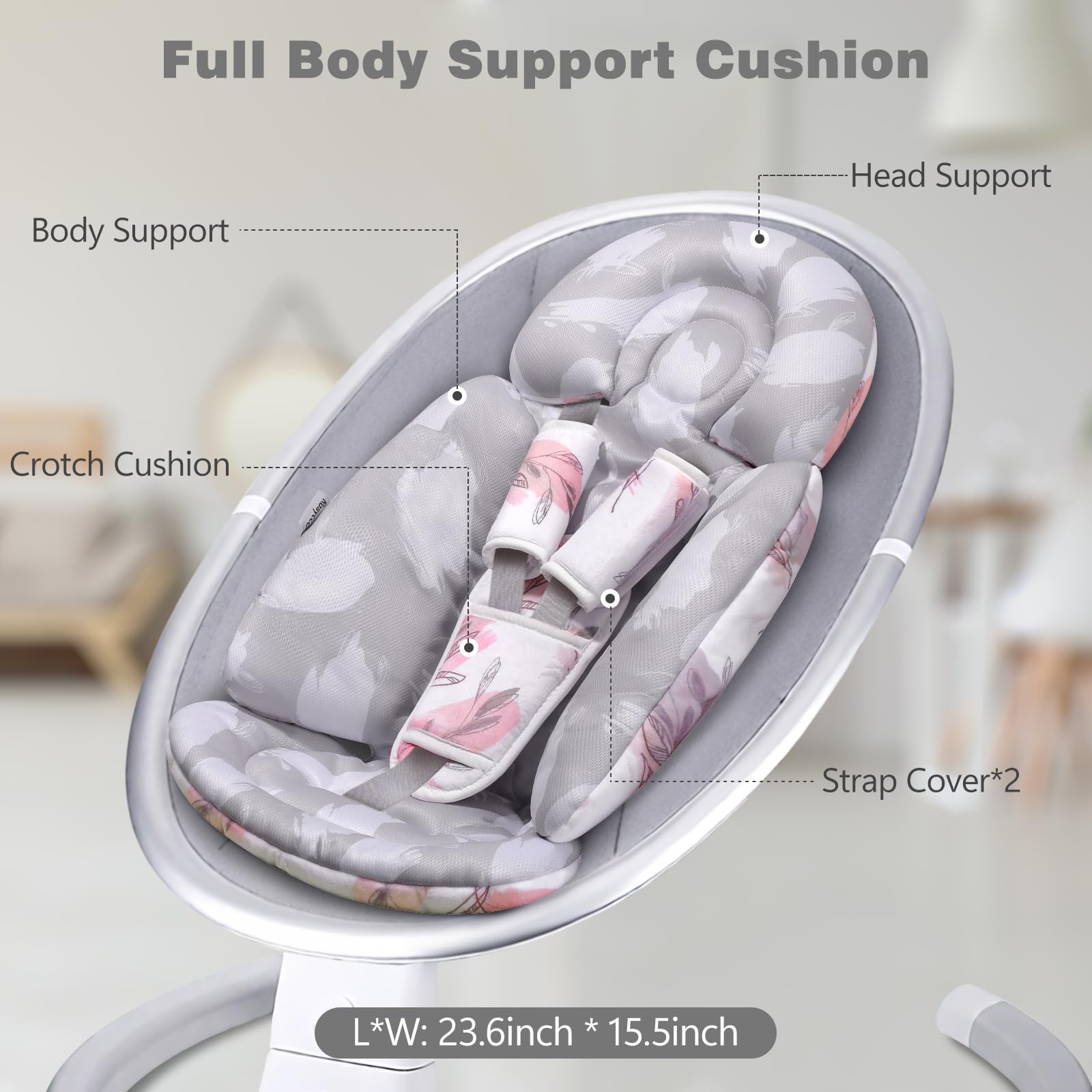 RosyLCG 3-straps cushion the harness area to reduce irritation.