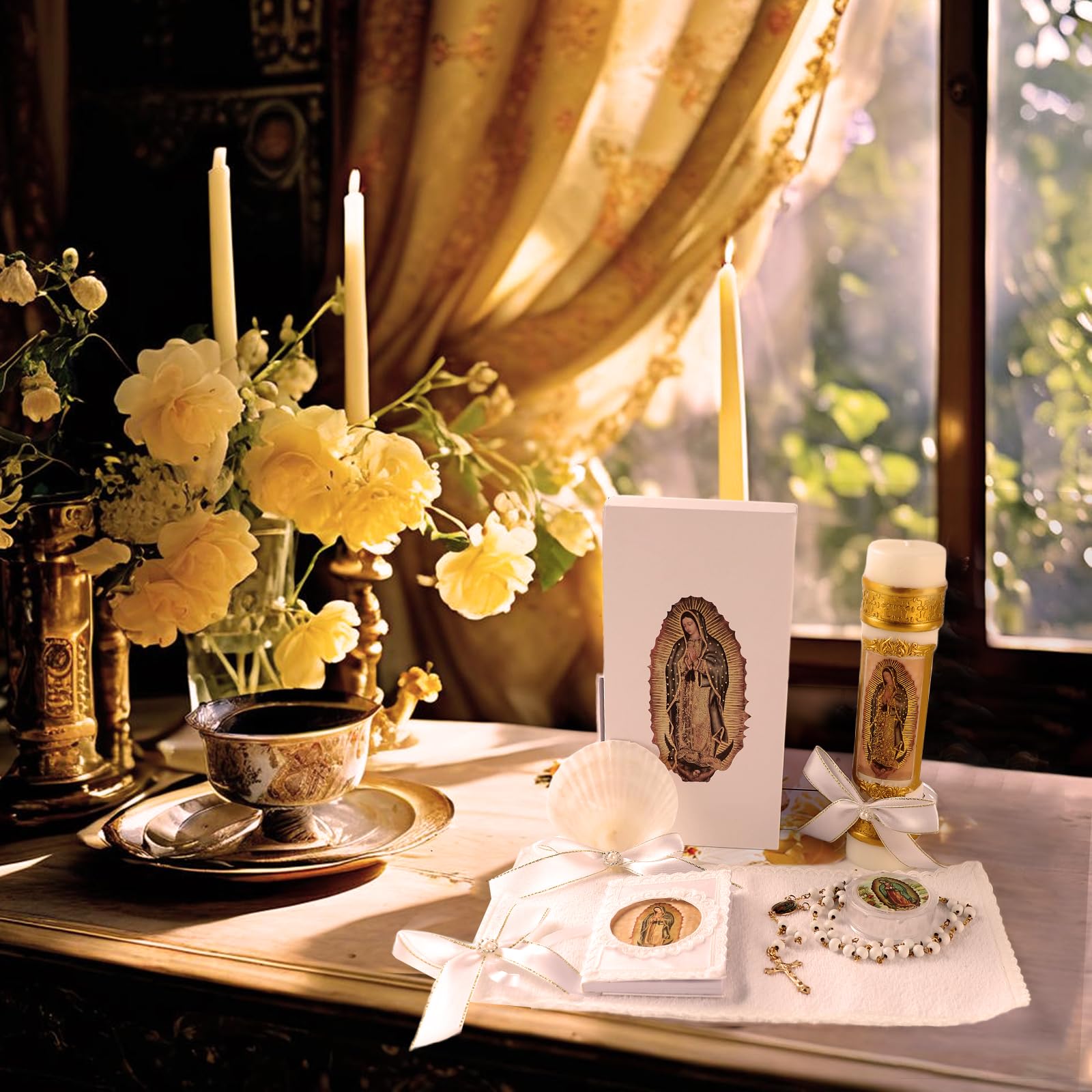 Rotel baptismal shell adds an elegant touch to the ceremony.
