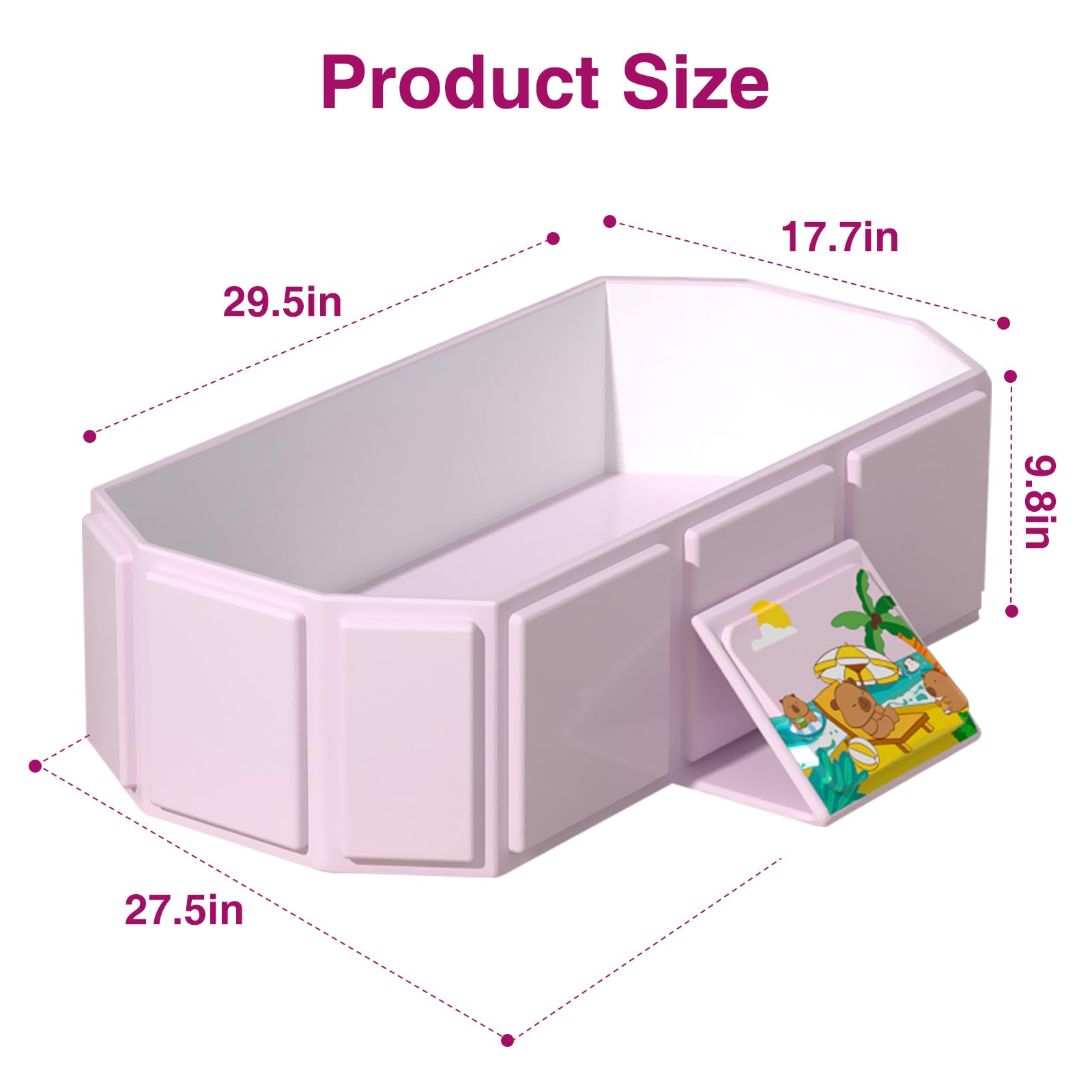 ROUSKY folded bath tub keeps storage minimal
