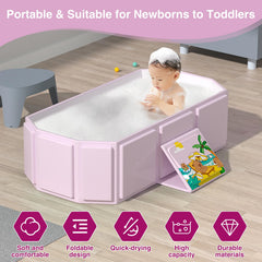 ROUSKY mint green open portable folding bath tub ready for use