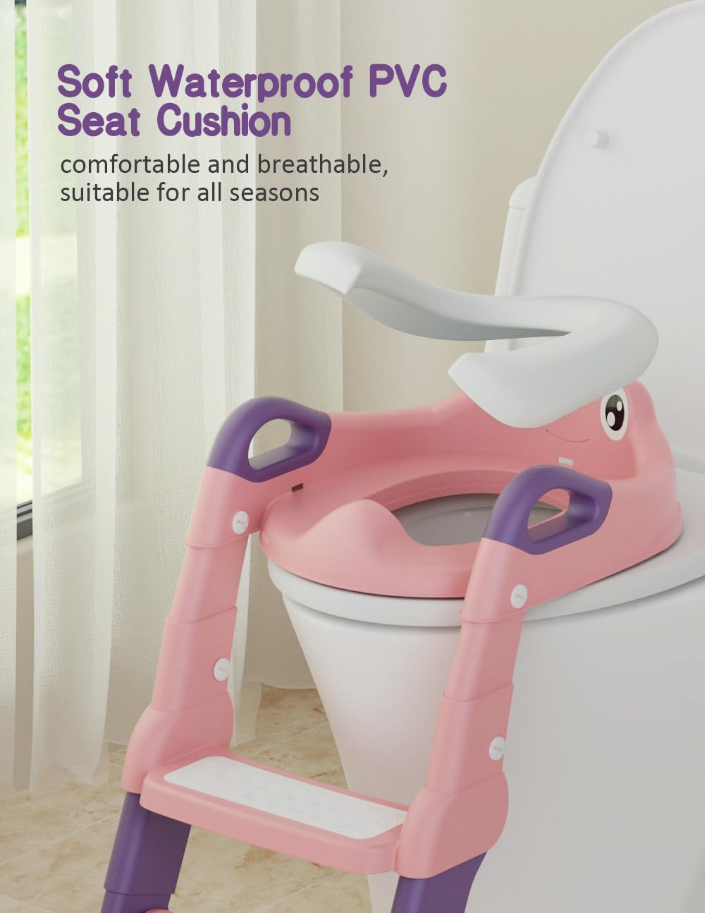 ROUTTOON potty seat raised splash guard reduces mess during use
