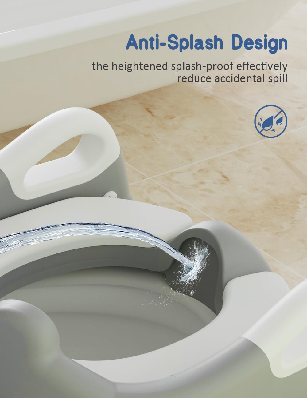 ROUTTOON raised splash guard helps minimize spills during training.