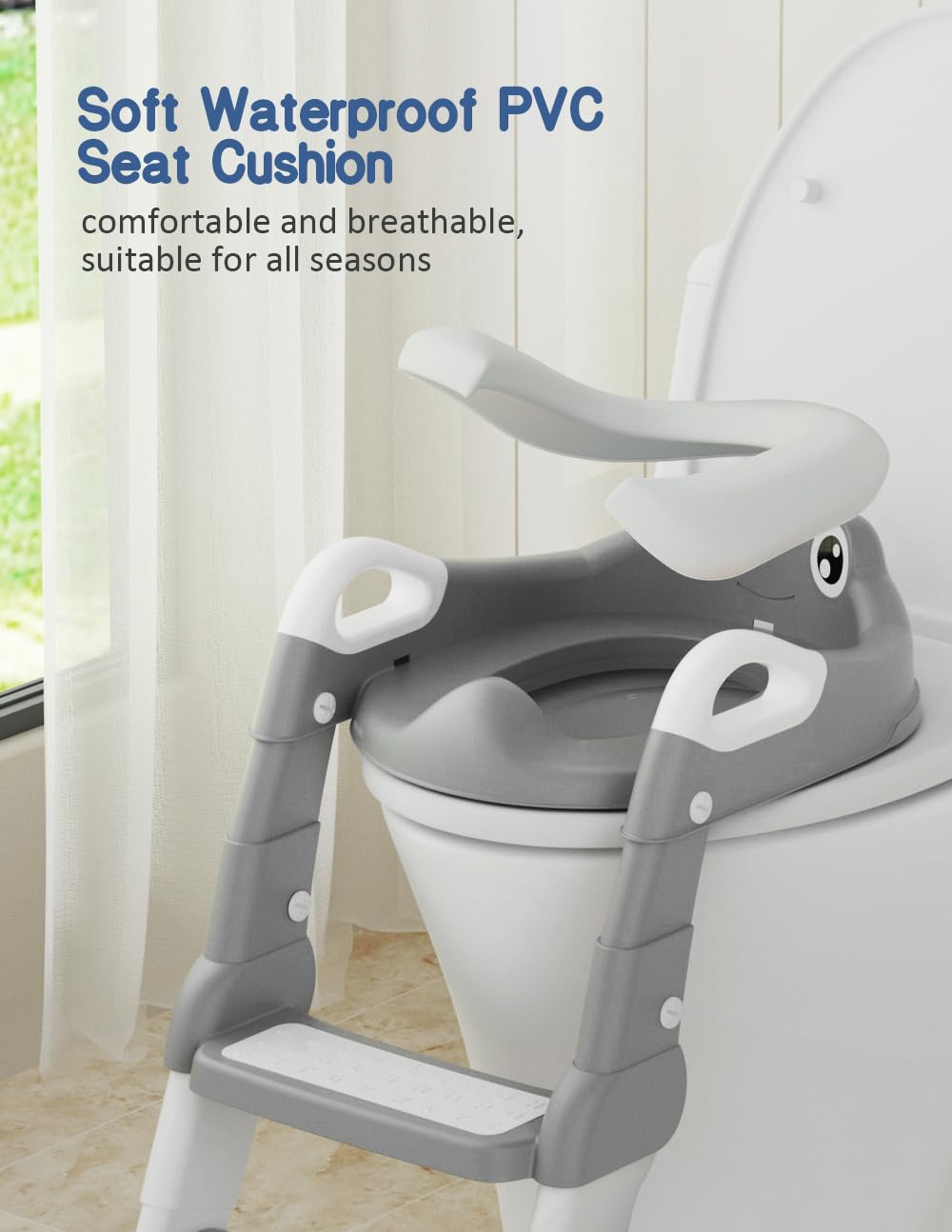 ROUTTOON waterproof cushioned seat keeps baby's skin comfortable.