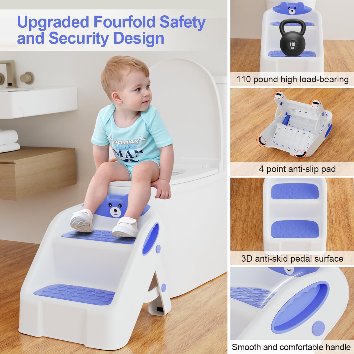 Routtoon stool with handles shows easy first steps for toddlers