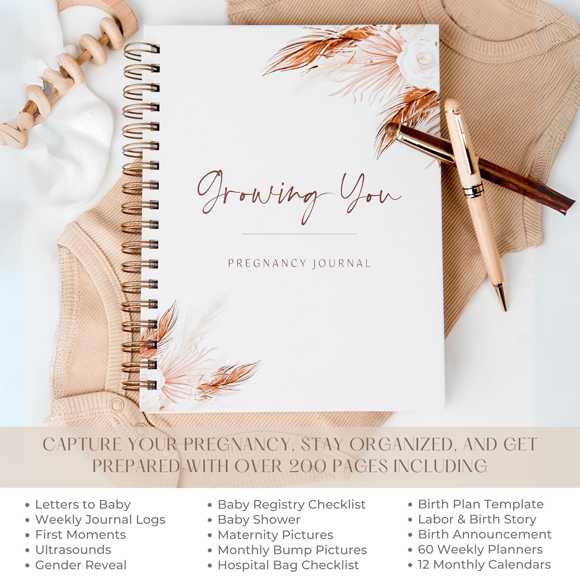 Roux & Lou Keepsake Pregnancy Journal back cover showcasing quality materials