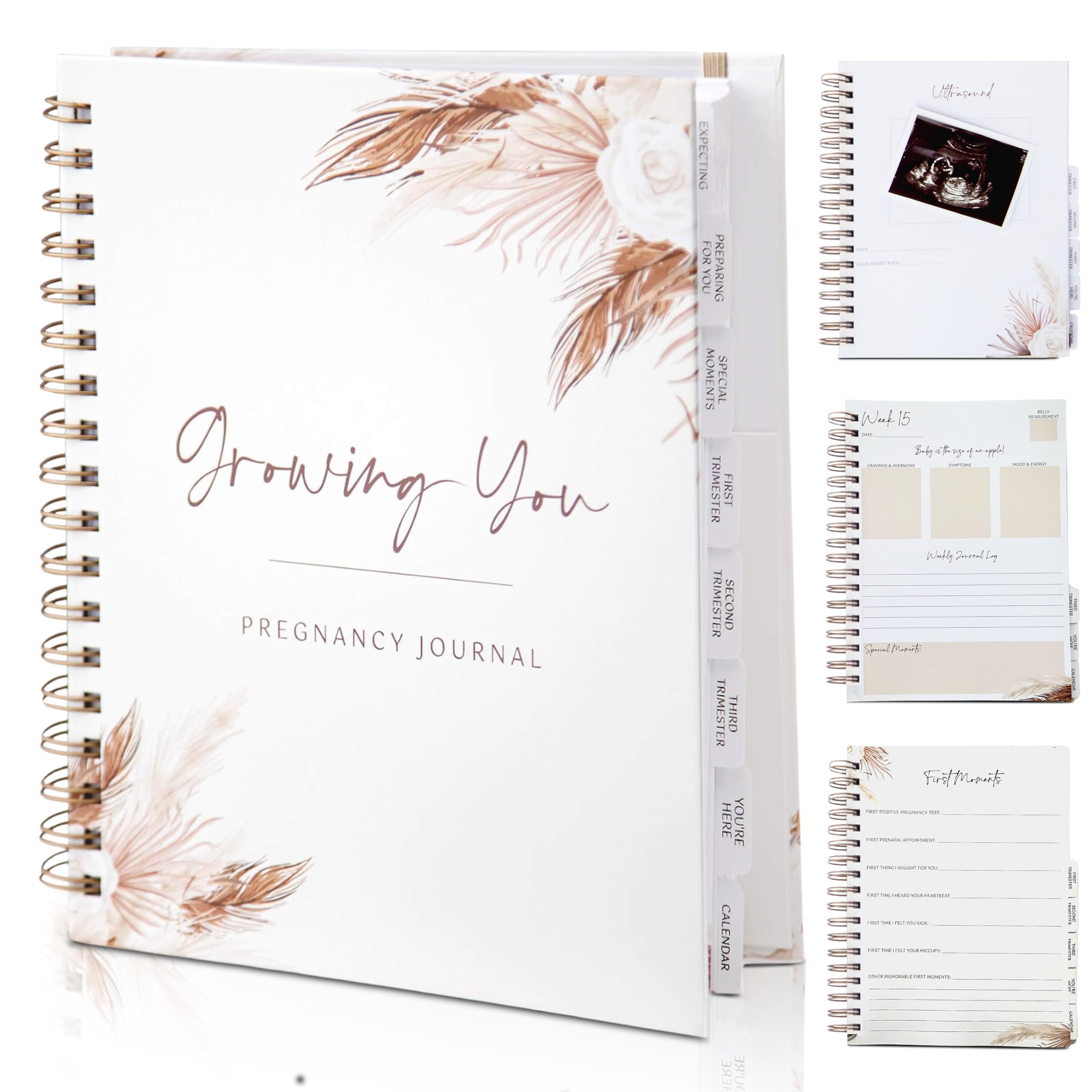 Roux & Lou Keepsake Pregnancy Journal cover with boho design for treasured memories