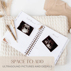 Roux & Lou Keepsake Pregnancy Journal inner pockets for ultrasound photos