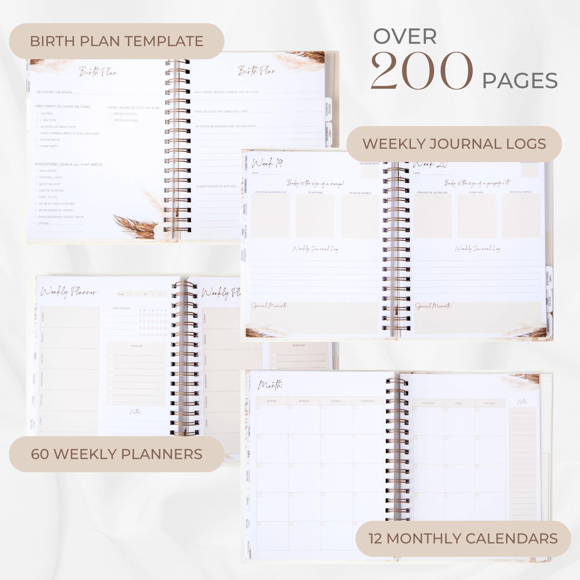 Roux & Lou Keepsake Pregnancy Journal photo spots for memories