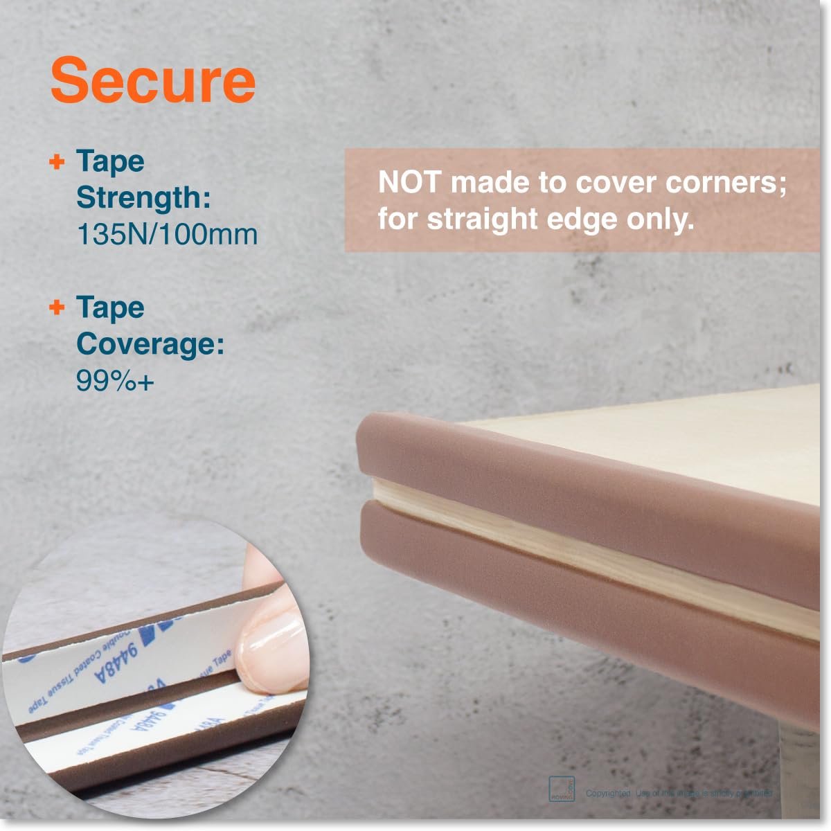 Roving Cove 3M adhesive tape included ensures secure installation.