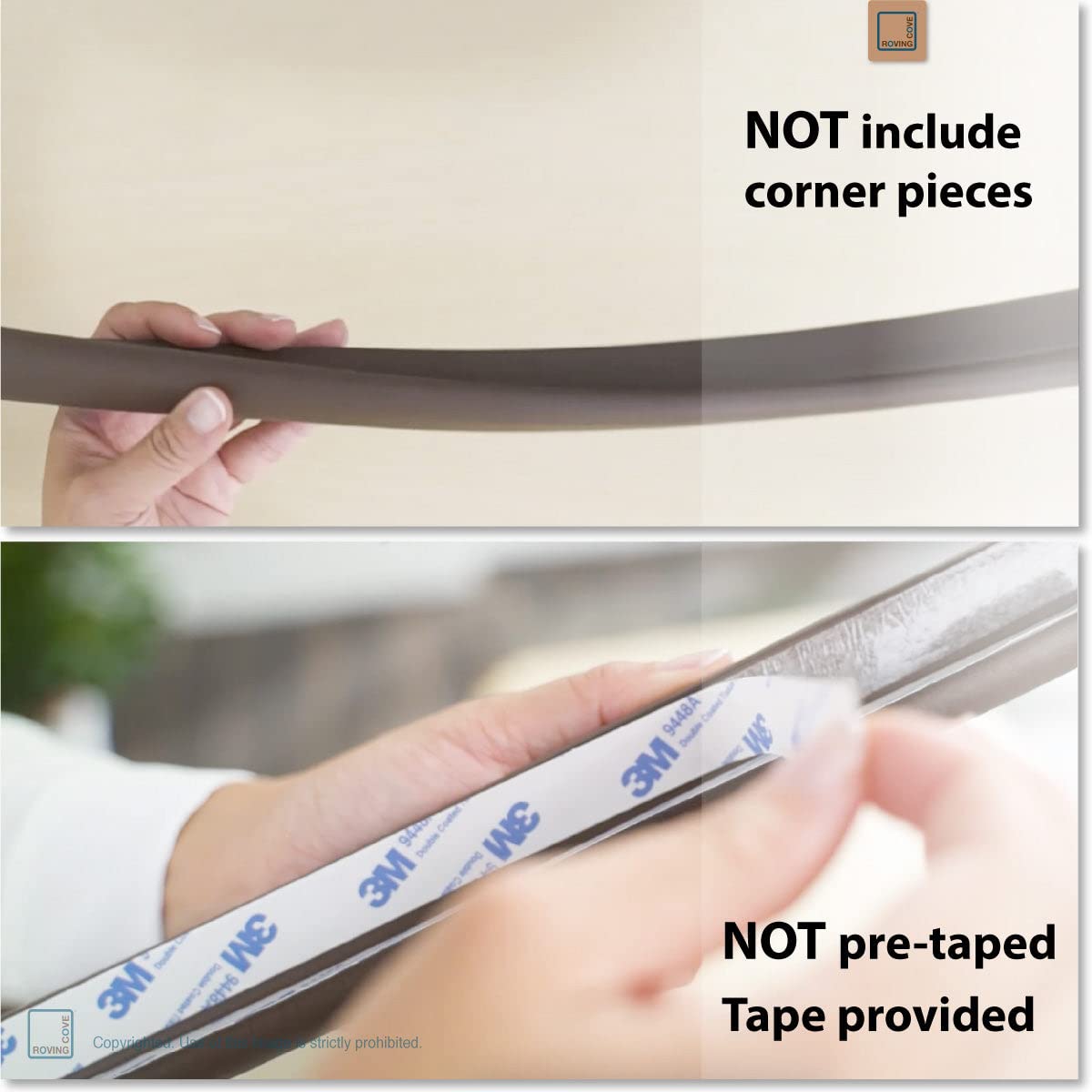 Edge guard on a desk or chair edge for gentle contact.