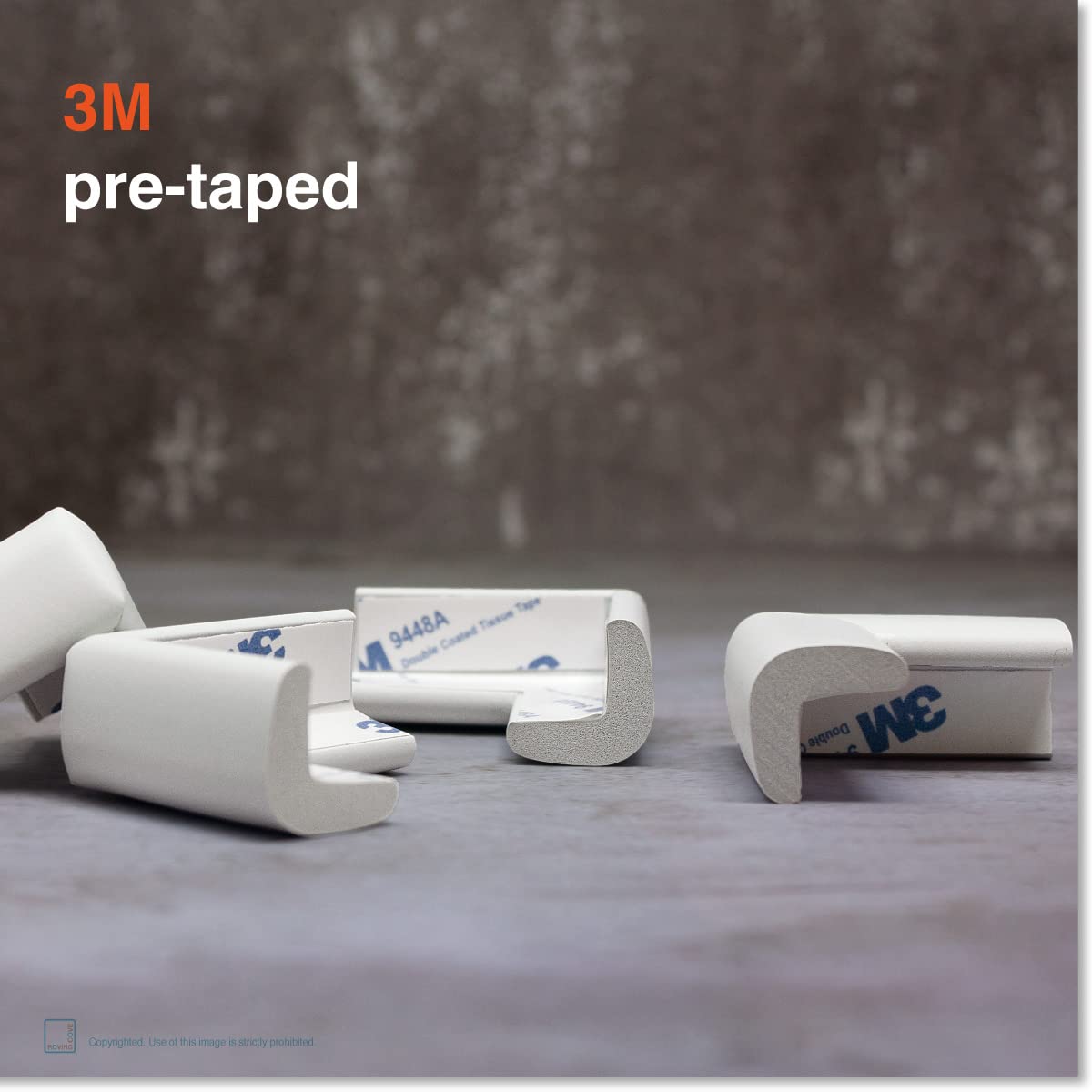 Dense soft-foam material cushions sharp edges effectively.
