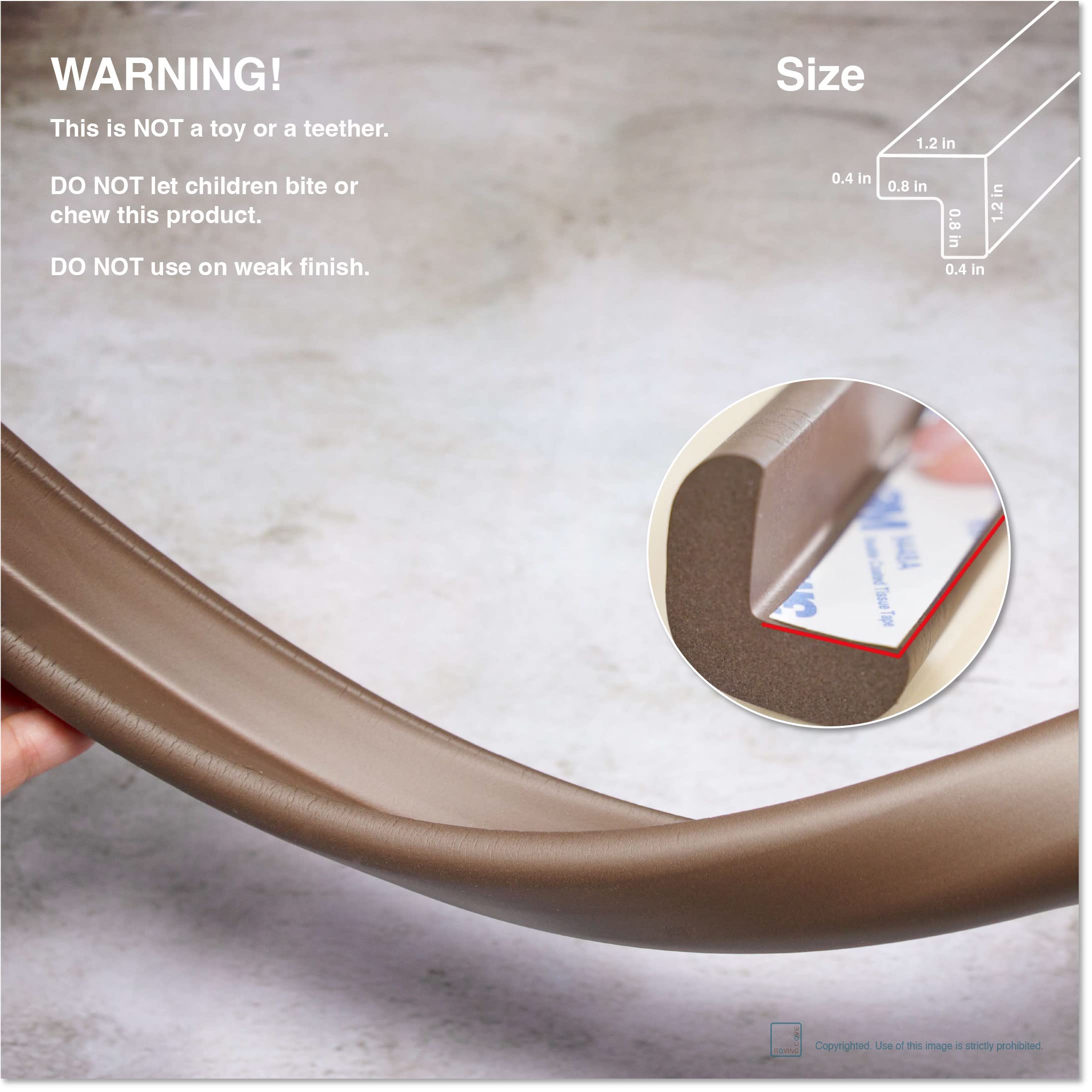 Roving Cove HeftyFit dense foam material cushions everyday bumps on edges.