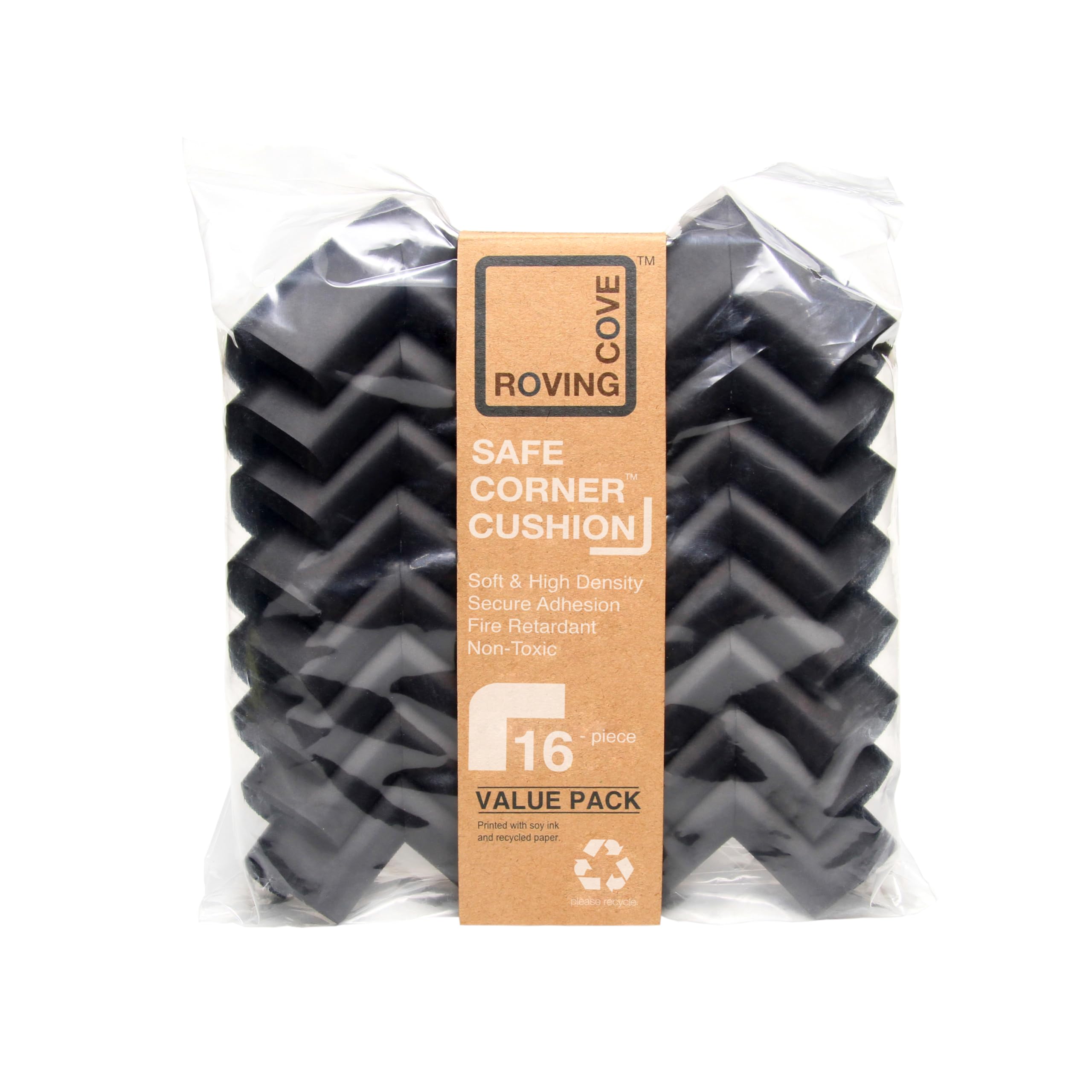 Onyx HeftyFit corner protector enhances dark wood aesthetics