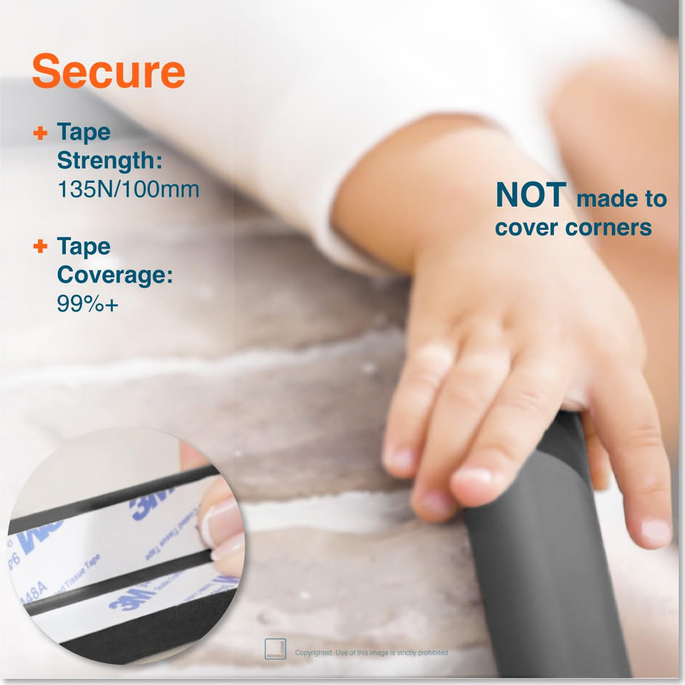 Roving Cove HeftyFit dense soft foam protecting a sharp corner safely