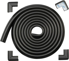 Roving Cove HeftyFit edge protector on a table edge reduces sharp impact.