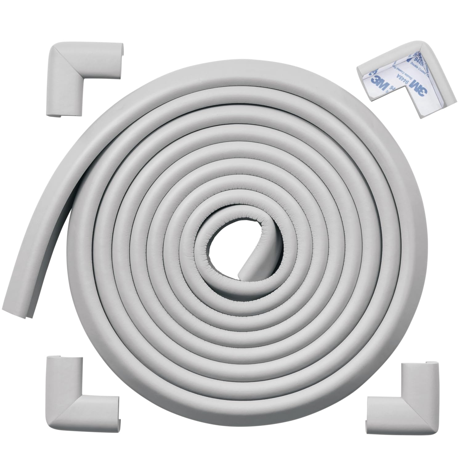 Roving Cove HeftyFit edge protector foam cushions a table edge for safer play