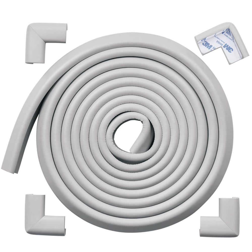 Roving Cove HeftyFit edge protector foam cushions a table edge for safer play