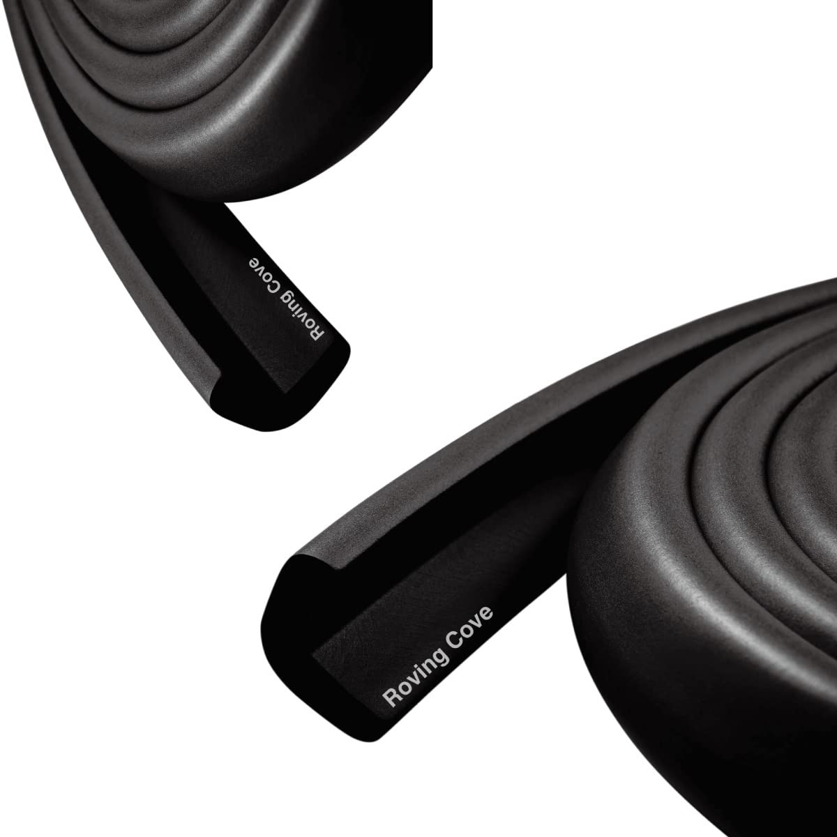 Roving Cove HeftyFit edge protector Onyx closeup showing dense foam for safe corners