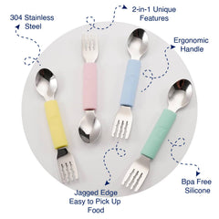 Soft-edged tips prevent mouth bumps during meals.